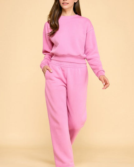 FT263 PF60 SET FRENCH TERRY FLEECE SWEATSHIRTS & JOGGER SETS