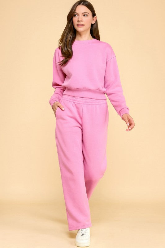 FT263 PF60 SET FRENCH TERRY FLEECE SWEATSHIRTS & JOGGER SETS