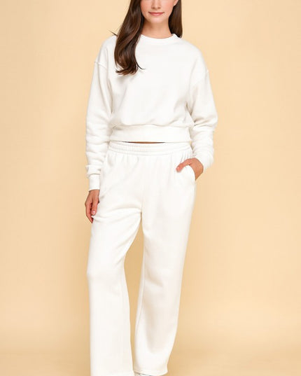 FT263 PF60 SET FRENCH TERRY FLEECE SWEATSHIRTS & JOGGER SETS