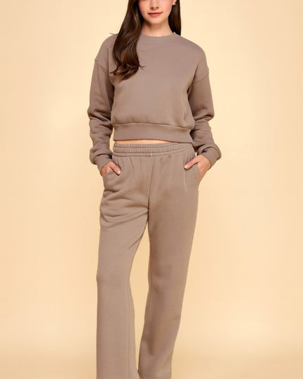 FT263 PF60 SET FRENCH TERRY FLEECE SWEATSHIRTS & JOGGER SETS