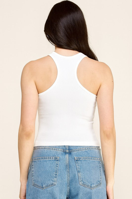 NT106 RIB PADDED RACERBACK TANK TOP
