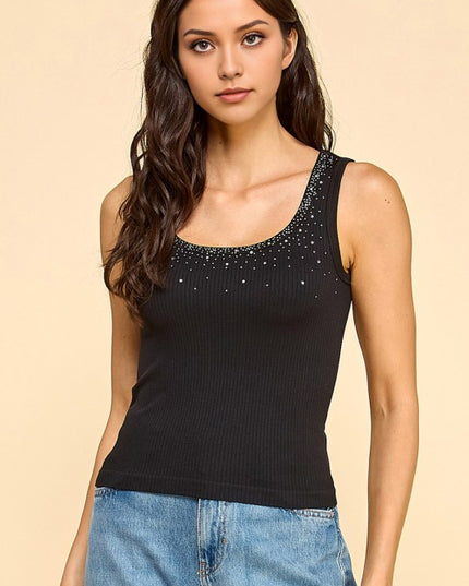 PT45 RHINESTONE TANK TOP