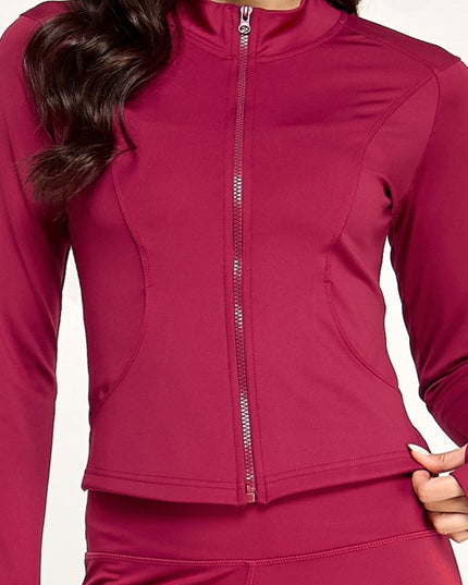 LUQM01-SET SOLID YOGA JACKET 2-PIECE SET