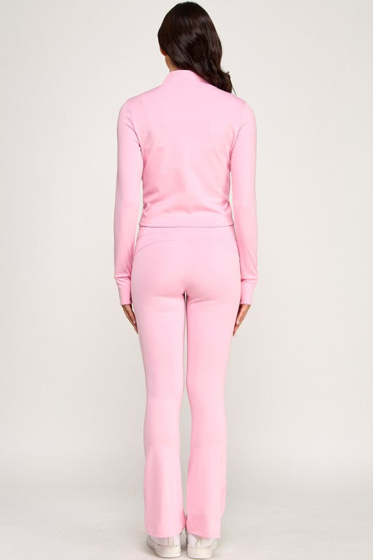 LU301-SET SOLID YOGA JACKET 2-PIECE SET