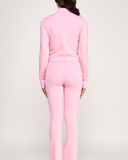 LU301-SET SOLID YOGA JACKET 2-PIECE SET