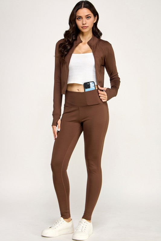 LU300 SOLID YOGA JACKET 2-PIECE SET