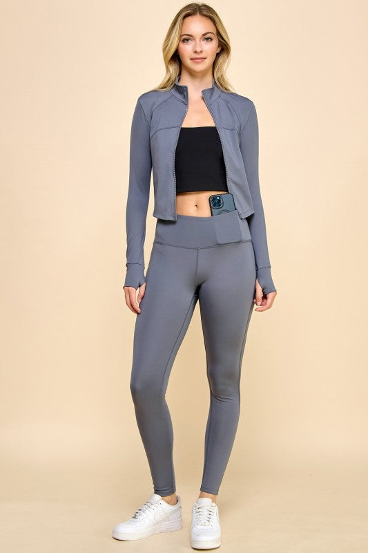LU300 SOLID YOGA JACKET 2-PIECE SET