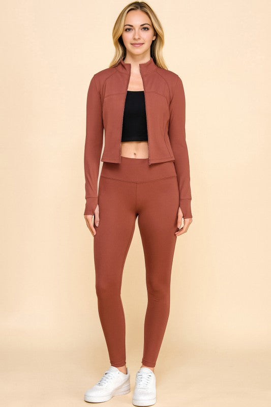 LU300 SOLID YOGA JACKET 2-PIECE SET