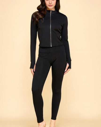 LU300 SOLID YOGA JACKET 2-PIECE SET