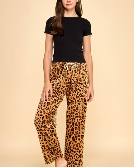 FPD S28 LEOPARD PRINT DRAWSTRING PAJAMA PANTS