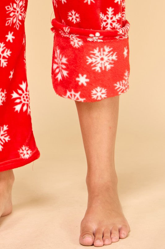 FPD S34 SNOWFLAKE PRINT DRAWSTRING PAJAMA PANTS