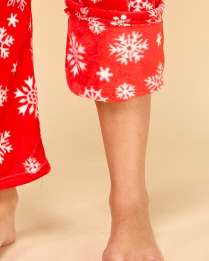 FPD S34 SNOWFLAKE PRINT DRAWSTRING PAJAMA PANTS