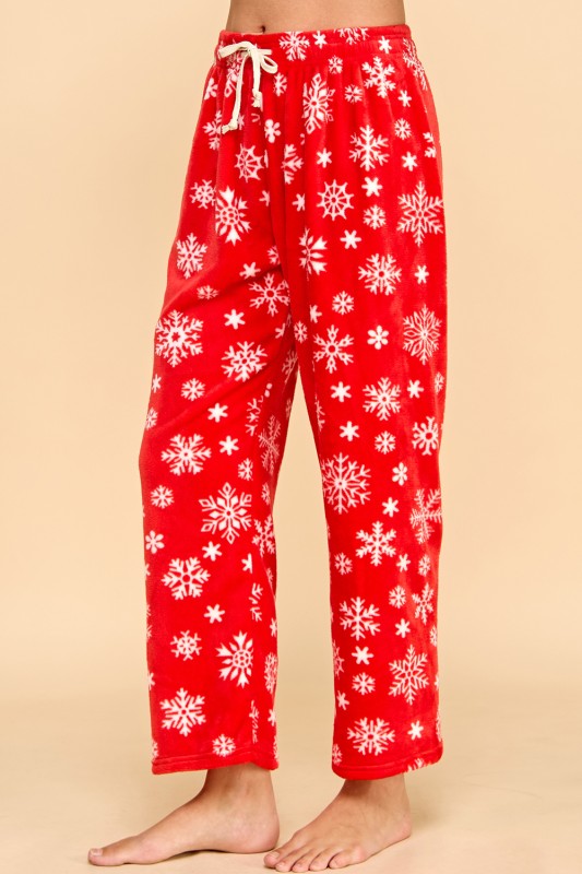 FPD S34 SNOWFLAKE PRINT DRAWSTRING PAJAMA PANTS