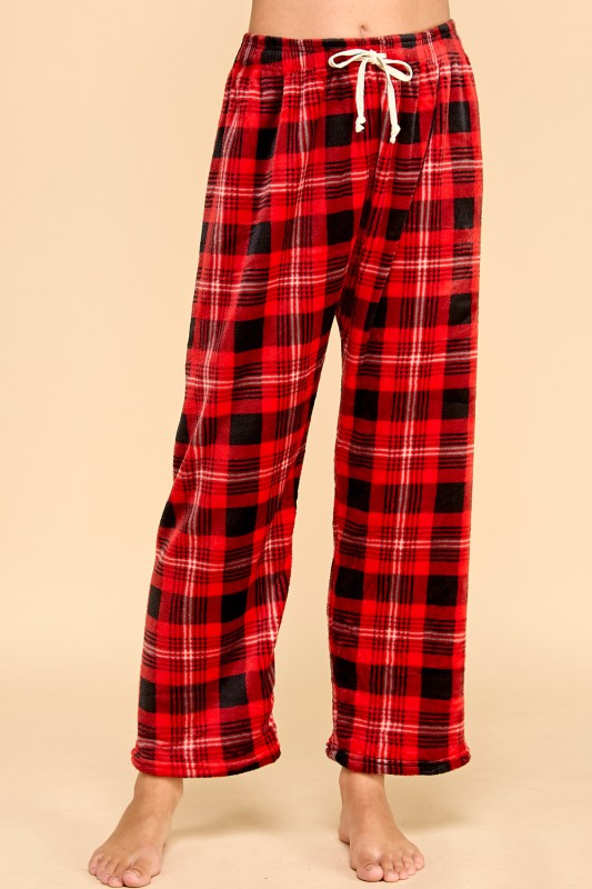 FPD S33 PLAID PRINT DRAWSTRING PAJAMA PANTS