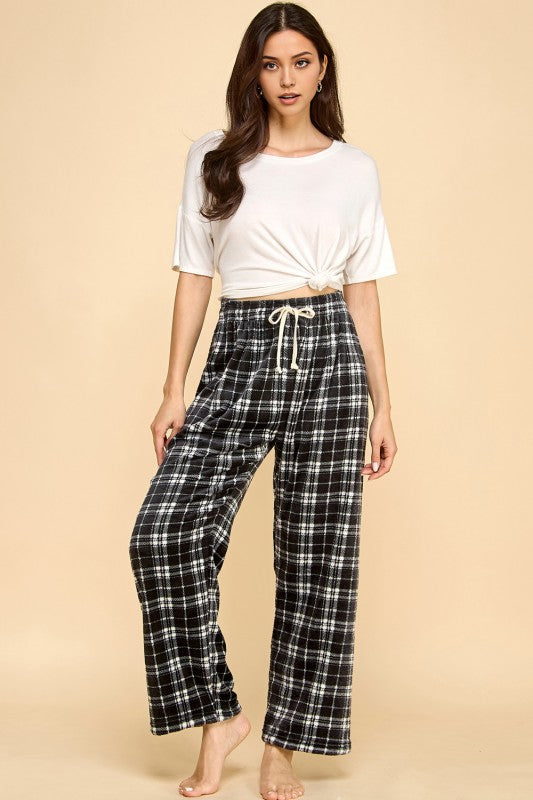 FPD S32 PLAID PRINT DRAWSTRING PAJAMA PANTS