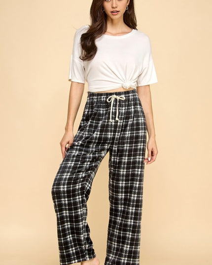 FPD S32 PLAID PRINT DRAWSTRING PAJAMA PANTS