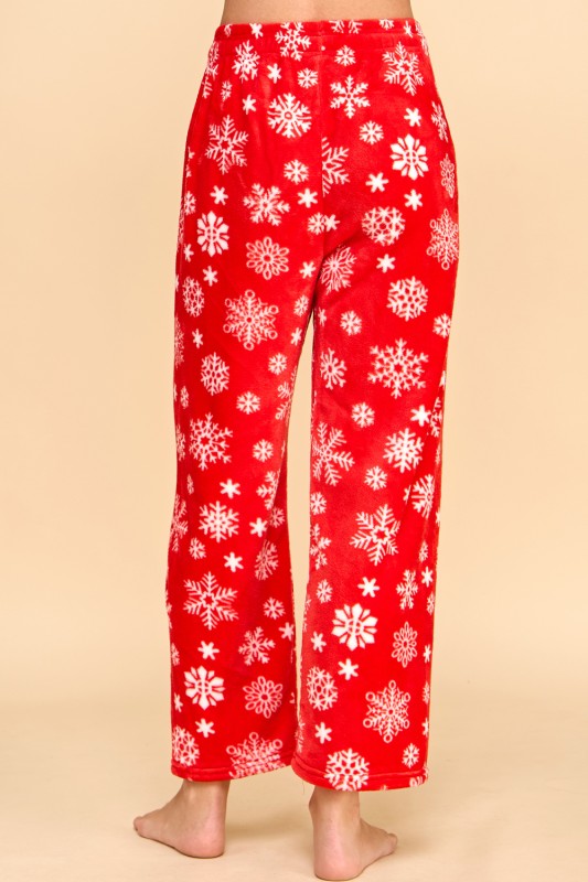 FPD S34 SNOWFLAKE PRINT DRAWSTRING PAJAMA PANTS