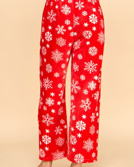FPD S34 SNOWFLAKE PRINT DRAWSTRING PAJAMA PANTS