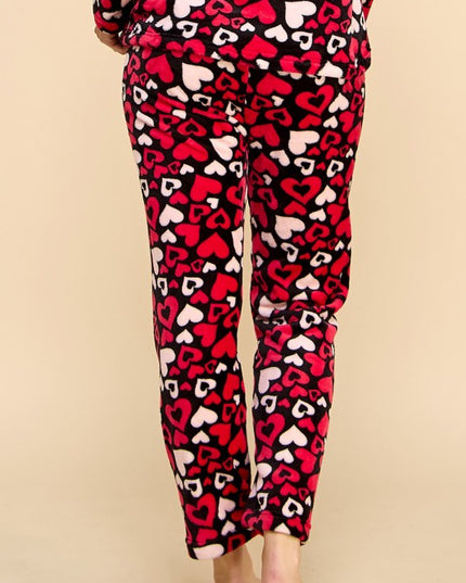 FPD S01 HEART PRINT DRAWSTRING PAJAMA PANTS