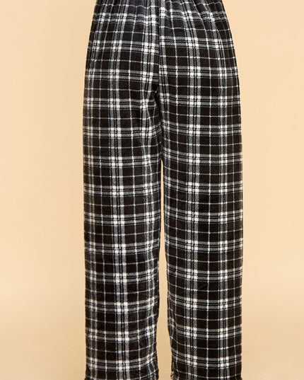 FPD S32 PLAID PRINT DRAWSTRING PAJAMA PANTS