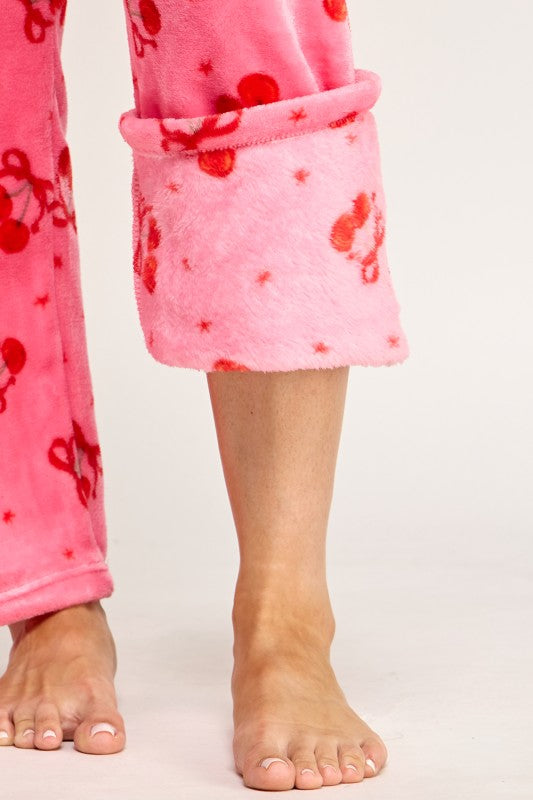 FPD S29 CHERRY PRINT DRAWSTRING PAJAMA PANTS