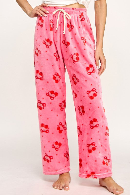 FPD S29 CHERRY PRINT DRAWSTRING PAJAMA PANTS