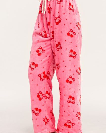 FPD S29 CHERRY PRINT DRAWSTRING PAJAMA PANTS