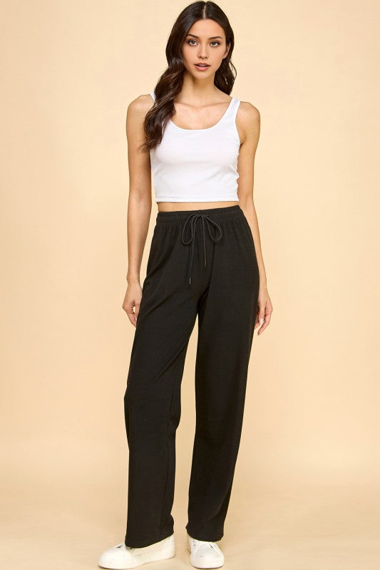 BP001 DRAWSTRING WIDE LEG PANTS