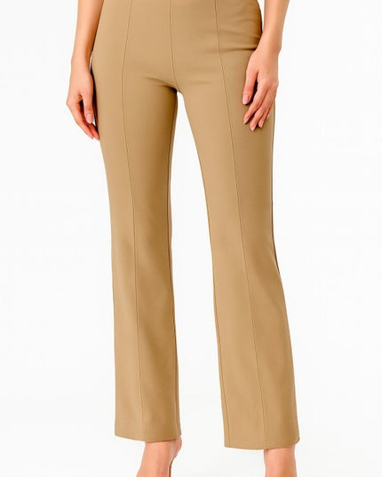 YC405X PLUS SIZE SOLID PLEATED STRAIGHT PANTS