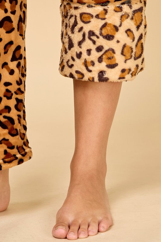 FPD S28 LEOPARD PRINT DRAWSTRING PAJAMA PANTS