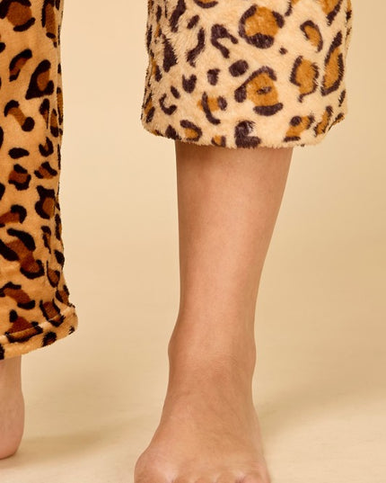 FPD S28 LEOPARD PRINT DRAWSTRING PAJAMA PANTS