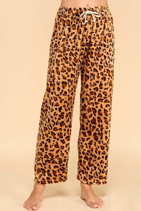 FPD S28 LEOPARD PRINT DRAWSTRING PAJAMA PANTS