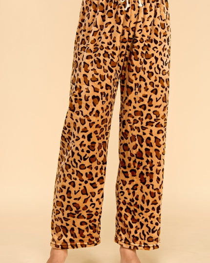 FPD S28 LEOPARD PRINT DRAWSTRING PAJAMA PANTS