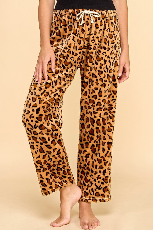 FPD S28 LEOPARD PRINT DRAWSTRING PAJAMA PANTS