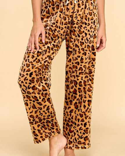FPD S28 LEOPARD PRINT DRAWSTRING PAJAMA PANTS