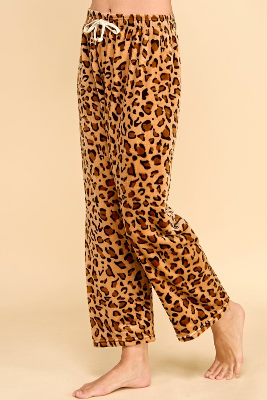 FPD S28 LEOPARD PRINT DRAWSTRING PAJAMA PANTS