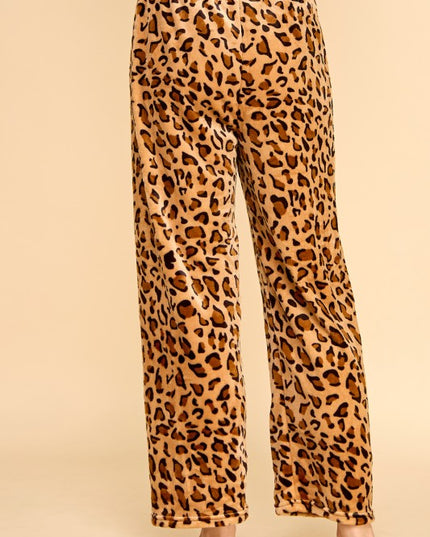 FPD S28 LEOPARD PRINT DRAWSTRING PAJAMA PANTS