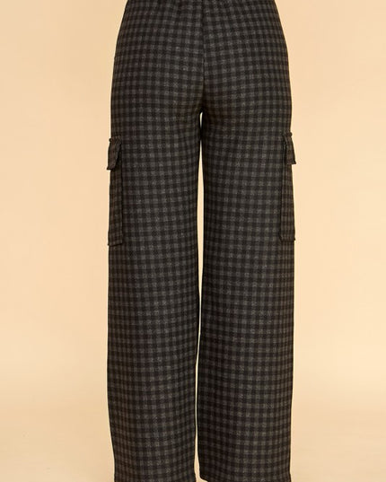 CK25 PLAID DRAWSTRING CARGO PANTS