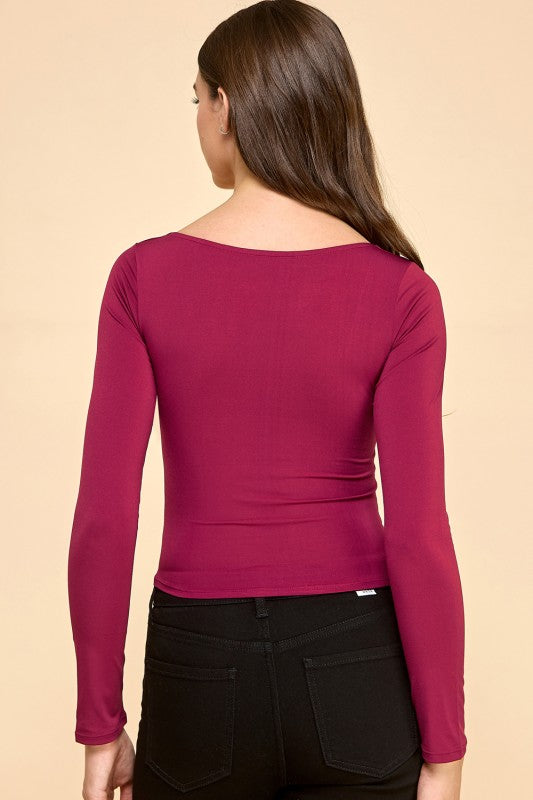 DLT26L SQUARE NECK LONG SLEEVE TOP