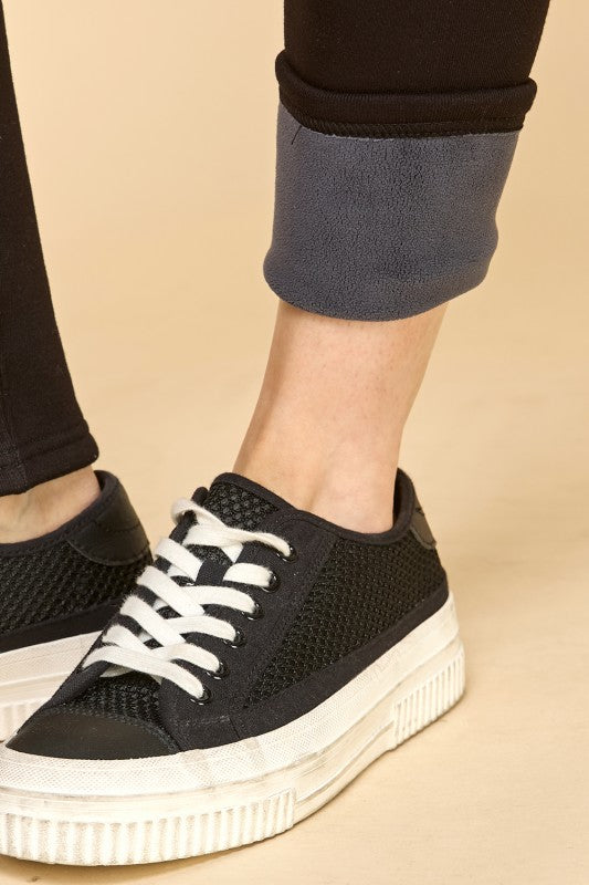 CF101X PLUS SIZE HIGH RISE FUR LINED YOGA LEGGINGS