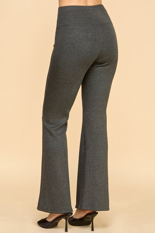 CF102X PLUS SIZE HIGH RISE FUR LINED WIDE LEG YOGA PANTS