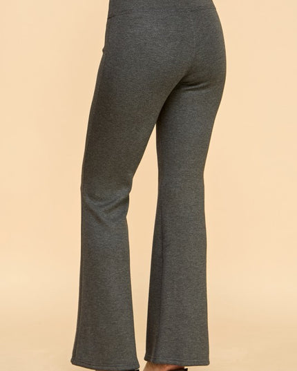 CF102X PLUS SIZE HIGH RISE FUR LINED WIDE LEG YOGA PANTS