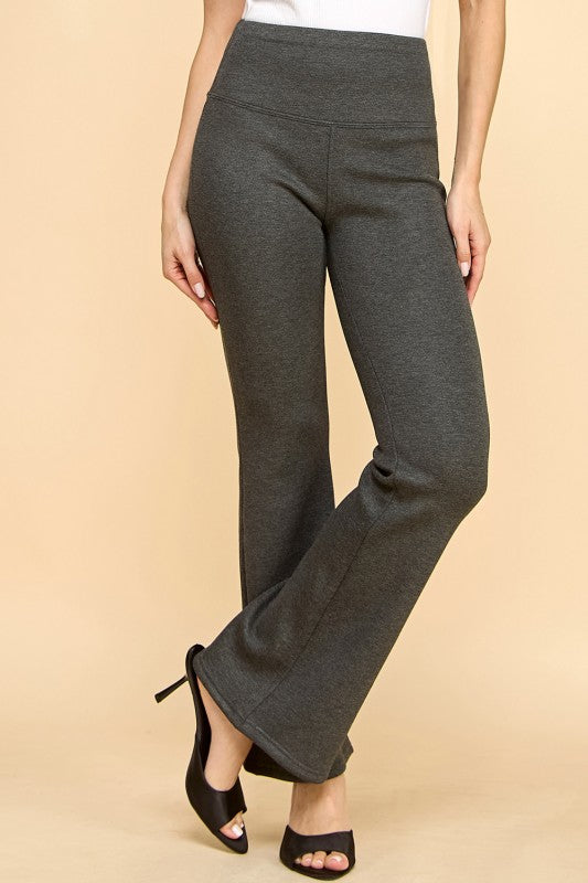 CF102X PLUS SIZE HIGH RISE FUR LINED WIDE LEG YOGA PANTS