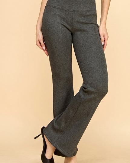 CF102X PLUS SIZE HIGH RISE FUR LINED WIDE LEG YOGA PANTS