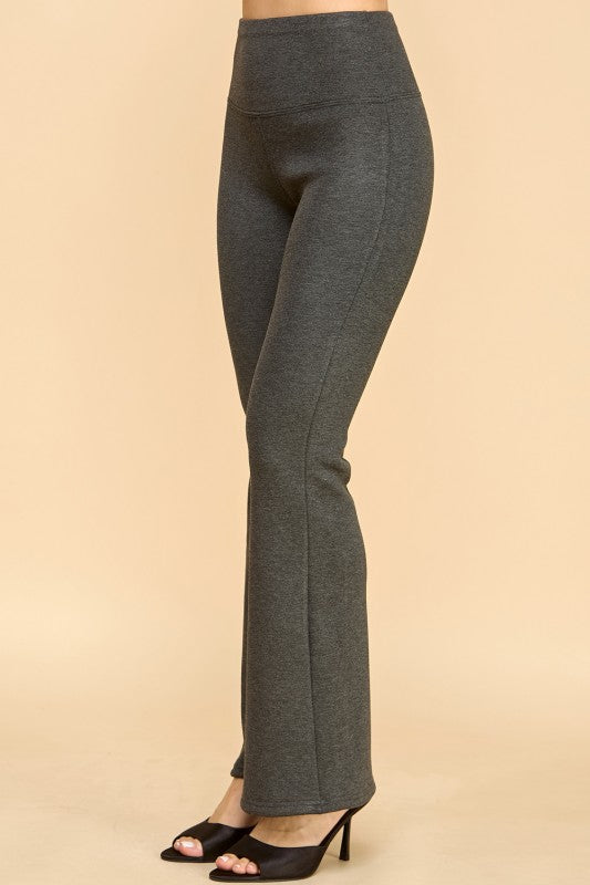 CF102X PLUS SIZE HIGH RISE FUR LINED WIDE LEG YOGA PANTS