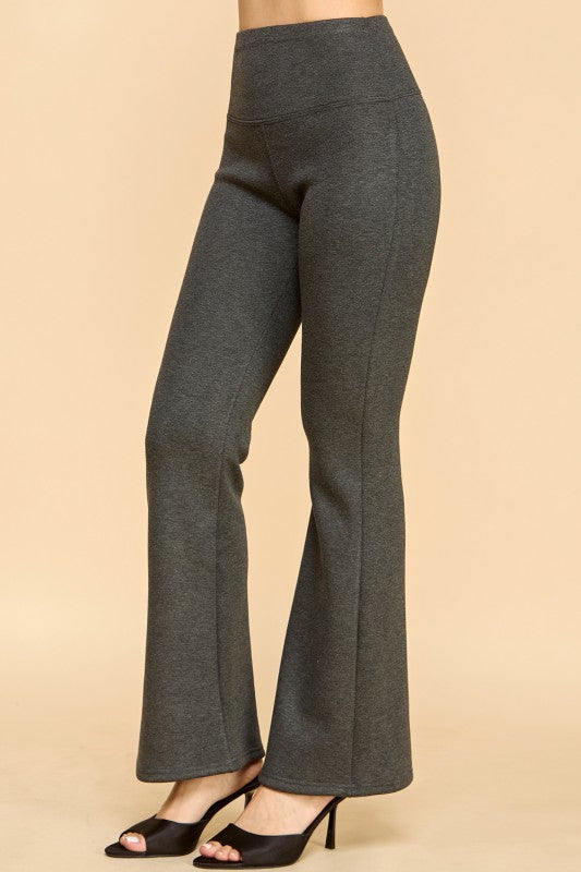 CF102X PLUS SIZE HIGH RISE FUR LINED WIDE LEG YOGA PANTS