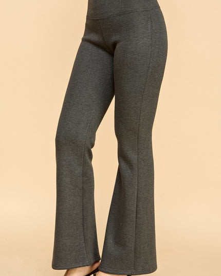 CF102X PLUS SIZE HIGH RISE FUR LINED WIDE LEG YOGA PANTS