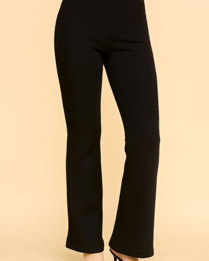 CF102X PLUS SIZE HIGH RISE FUR LINED WIDE LEG YOGA PANTS