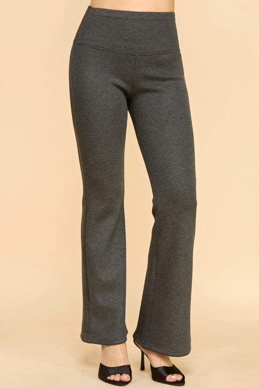 CF102X PLUS SIZE HIGH RISE FUR LINED WIDE LEG YOGA PANTS