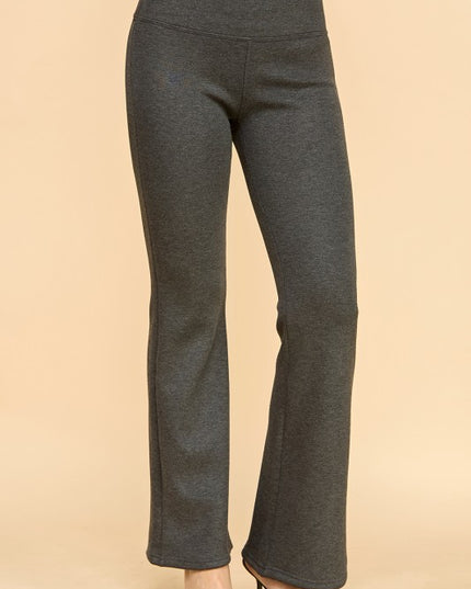 CF102X PLUS SIZE HIGH RISE FUR LINED WIDE LEG YOGA PANTS